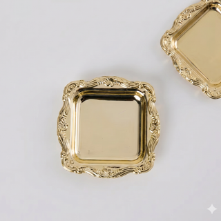Mini Vassoio Portaconfetti e Cioccolatini Oro in Plastica idea segnaposto - 8x8x1 (MINIMO 10PZ)