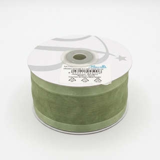 Baratti - Nastro Organza Satinato Verde Salvia - 38 x 25m