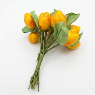 Caruso - Mazzetto da 12pz Limoni Artificiali per Decorazioni - 2,7x2cm