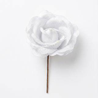 Caruso - Rosa in Velluto Media Bianco 6pz - D8cm