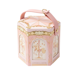 Scatolina Bomboniera Carosello Rosa e Oro - 9x9x8 (MINIMO 10PZ)