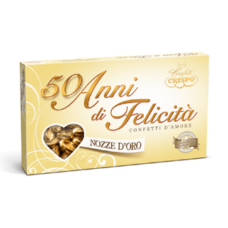 Confetti Crispo - 50 anni di Felicità Mandorla Classica Naturale, Oro - 500g