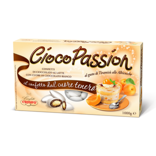 Confetti Crispo CiocoPassion - Confetti al Cioccolato al latte gusto Tiramisù alle Albicocche, Bianco - 1kg