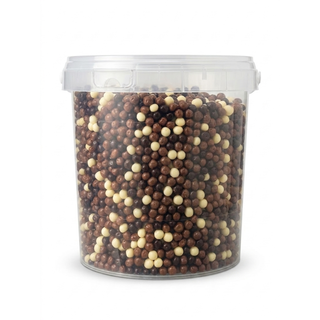Confetti Crispo - Barattolo Cereali Mignon di Cioccolato al Latte, Bianco e Fondente - 1kg