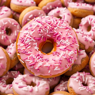 Pasticceria Maxtris - Donuts Rosa Gusto Fragola Senza Glutine Incartate Singolarmente - 6pz