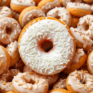 Pasticceria Maxtris - Donuts Bianca Gusto Panna Senza Glutine Incartate Singolarmente - 6pz