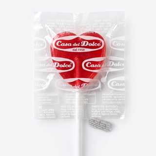 Mini Lecca Lecca di Cortesia a Forma di Cuore Gusto Ciliegia Senza Glutine - 6,5g