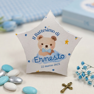 Scatolina a Forma di Stella in Carta Martella 260g Personalizzabile Per Ogni Evento 10x11x2,5 (MINIMO 20PZ)