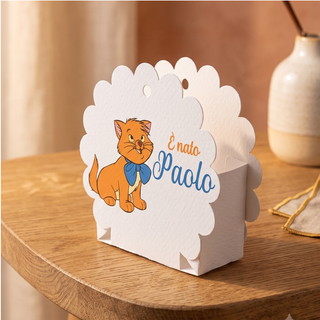 Scatolina Ventaglio Personalizzabile per il tuo Evento in Carta Martellata 260g 9x9x3 (MINIMO 20PZ)