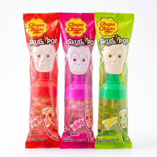 Expo Chupa Chups Skullpop Caramella Dura Gusti Assortiti - 12pz
