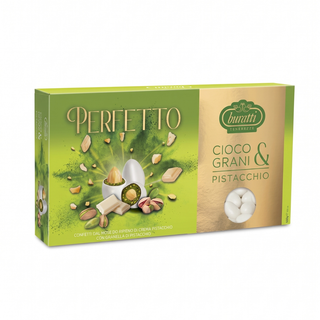 Confetti Buratti - Ciocomandorla Tenerezze Perfetto Ripieno di Crema e Granella Pistacchio Bianchi - 1kg