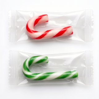 1pz Mini Candy Cane Natalizi alla frutta incartati singolarmente - 5g
