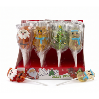 1pz Lecca Lecca Caramella Gommosa Jelly Pop Natalizia incartati singolarmente - 22g