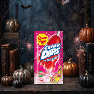 1pz Chupa Chups Crazy Dips Caramella Lecca Lecca Aroma Fragola con Polvere Effervescente a forma di piede - 14g