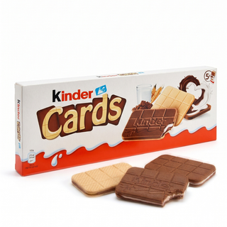 1pz Kinder Cards Biscotto e Cialda con Ripieno Cremoso al latte e cacao Senza Glutine