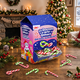 1pz Mini Candy Cane Natalizi alla frutta incartati singolarmente - 5g