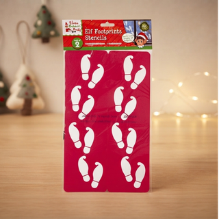 Set da 2 Pezzi Stencil Impronte Dell'Elfo di Natale