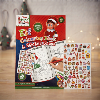 1pz Libro da Colorare Degli Elfi di Natale - 48 Pagine con 60 Adesivi Inclusi