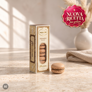 Pasticceria Maxtris - 5 Macaron Gusto Tiramisù Avorio Senza Glutine - 70g