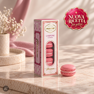 Pasticceria Maxtris - 5 Macaron Gusto Lampone Magenta Senza Glutine - 70g