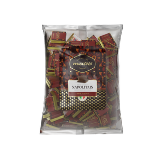 Cioccolato Maxtris - Busta Napolitain con Mini Tavolette Cioccolato Fondente 80% - 1kg