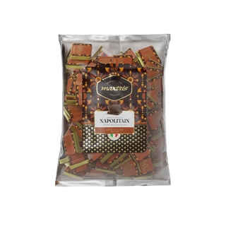 Cioccolato Maxtris - Busta Napolitain con Mini Tavolette Cioccolato Fondente 70% - 1kg