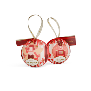 Cioccolato Maxtris - Pallina di Natale in Latta con Praline di Cioccolato Assortite - 50g