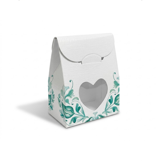 Scatole Scotton - Sacchetto con Finestra a Cuore Dolce Vita Verde 10pz - 60x35x80