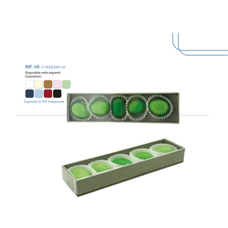Dieffe - Scatola Degustativa Rif45 Rettangolare PVC Trasparente - 14x3,5x2cm (SCEGLI IL COLORE)