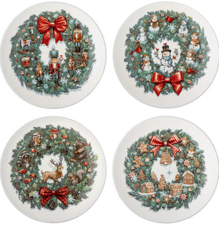 Bloomingville - Set 4 Piattini Grafiche Natalizie Assortite