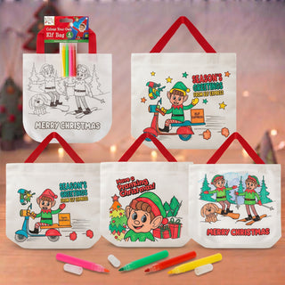 1pz Shopper Dell'Elfo da Colorare Assortiti - 12cm