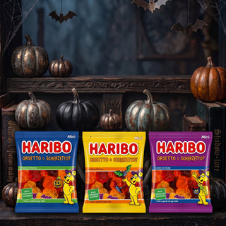Expo Caramelle Haribo - Mini Bustine Caramelle Gommose tema Halloween - 150pz