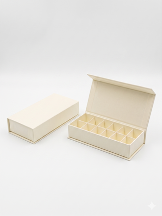 SudTime - Scatola Degustativa Panna Rettangolare con Chiusura Magnetica - 17x8x3,5