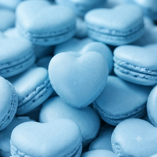 Confetti Papa - Macaron Forma di Cuore Celeste, Gusto Vaniglia Astuccio da 6pz Senza Glutine