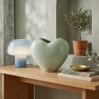 Likò - Vaso Verde in Ceramica Heart - 16.8x10.2x13.5