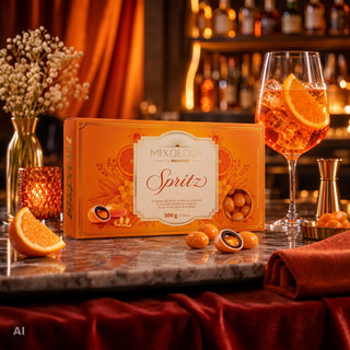 Confetti Maxtris - Mixology al Cioccolato Fondente Ripieno al Gusto Spritz , Arancione -