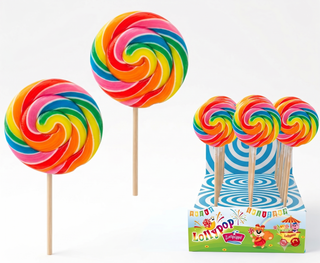 Caramelle Rossini's - Lecca Lecca Spirale Stecca in Legno Multicolor Gusto Frutta  - 40g