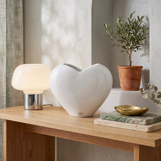 Likò - Vaso Bianco in Ceramica Heart - 16.8x10.2x13.5