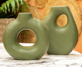 Vaso verde in ceramica 30 cm