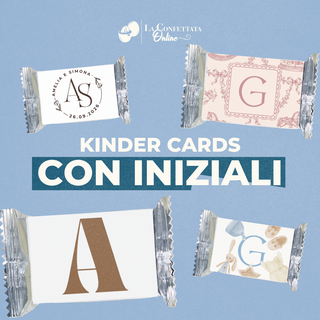 Biscotti Kinder Cards con iniziali! 25,6g (MINIMO 30PZ) (LEGGI DESCRIZIONE)