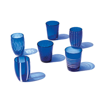 Zafferano Italia - Set da 6 Bicchieri Melting Pot Tumbler Monocolore blu