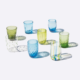 Zafferano Italia - Set da 6 Bicchieri Melting Pot Tumbler bicolore Verdeacquamarina