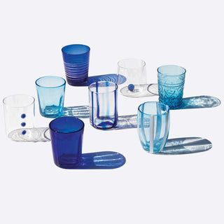 Zafferano Italia - Set da 6 Bicchieri Melting Pot Tumbler bicolore blu/azzurro