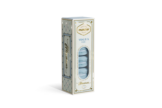 Pasticceria Maxtris - 5 Macaron Gusto Vaniglia, Celeste Carta da Zucchero, Senza Glutine - 70g