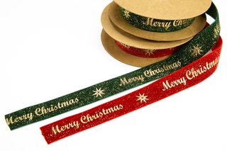 Baratti - Nastro Velluto MERRY CRISTMAS - MM25X10MT (SCEGLI IL COLORE)