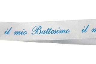 Baratti - Nastro Raso Stampa il mio Battesimo - MM 15X25 MT (SCEGLI IL COLORE)