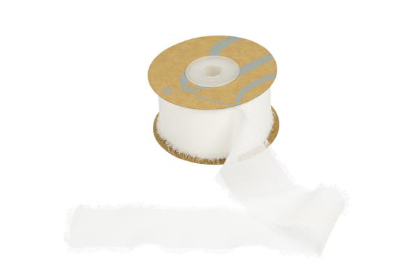 Nastro In Chiffon Sfrangiato Celeste 30 Mm X 25 Mt – Perfetto Per Bomboniere E Matrimoni