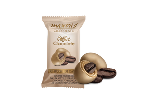 Cioccolato Maxtris - Coffee Chocolate Cappuccino Chicchi di Caffè Incartati Singolarmente - 1kg