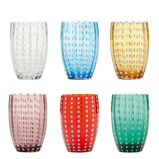 Zafferano Italia - Set da 6 Bicchieri Perle Tumbler colori assortiti