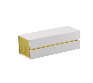 Coffret de dégustation rectangulaire blanc et or SJ11/W